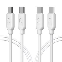 프라임큐 C to C 초고속 고속충전 PD C타입 케이블 2p, 화이트, 2m