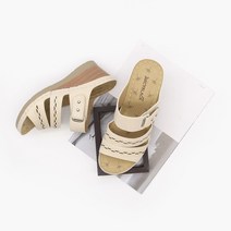 쥬시포올 여성용 여름 펀칭 통굽 슬리퍼 6.5cm RS-402