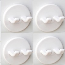 강력 부착식 걸이, 화이트, 4개