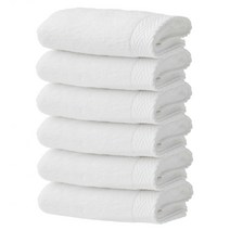 소프트터치 헤링본 보더 호텔수건 150g 40수 코마사, 화이트, 6개