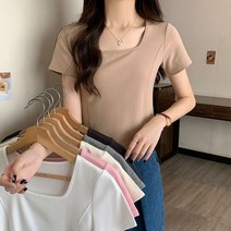 레몬소울 여성용 캘리 스퀘어 반팔티