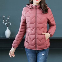 셀레네 여성용 심플 라이트 후드 패딩 자켓