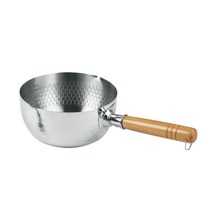 히로유키 IH 스테인레스 우드핸들 편수냄비, 실버, 18cm