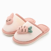 래빗풋 온가족 당근토끼 거실 실내화, 핑크