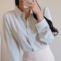 라미르 여성용 히든버튼 링클프리 오피스 긴팔 블라우스 셔츠