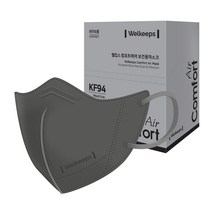 웰킵스 컴포트에어 보건용마스크 소형 KF94, 25개입, 1개, 무드 그레이