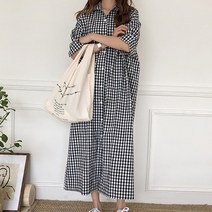 MA 미시 체크패턴 빅사이즈 롱원피스