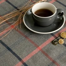 천팜 대폭 30수 선염면 코랄 앤 네이비 체크 770 패브릭 원단