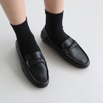 단골언니 여성용 앤드롭 꼬임 스트랩 디테일 장식 드라이빙 로퍼