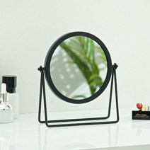 빈티지 뷰티 탁상 원형 거울 18 x 21.5 cm, 블랙