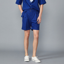 OFFICINEGENERALEMEN 남성용 벨티드 코튼 롤업숏팬츠