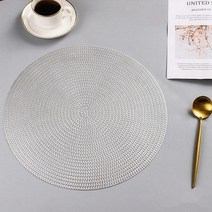 솔리드룸 발리 테이블매트 원형 2p, 실버, 38 x 38 cm