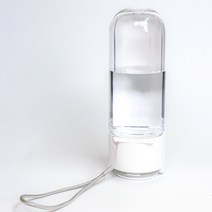 댕댕펫 반려동물 휴대용 접이식 버튼 물병, 화이트, 1개
