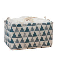 바우마켓 다용도 수납 패브릭 정리함 L, 그레이블루삼각형, 1개