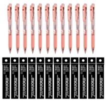 모나미 FLIP 3 파파야 0.5mm 12p + 모나미 FX MULTI 700 0.5mm 흑색 12p, 혼합색상, 1세트