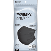크리넥스 스타일 마스크 플러스 성인용, 3개입, 1개, 블랙