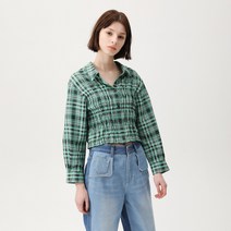 쥬시쥬디 J체크 크롭 블라우스 JVWS326I
