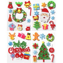 크리스마스 부직포 스티커 4종 세트, 혼합색상, 1세트