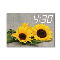 홈마인 LED 시계 캔버스 프린팅 액자 해바라기 A3, 19