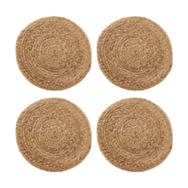올하이 북유럽 식탁매트 원형 4p, 네추럴, 11cm