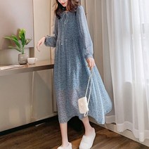 쉬폰 꽃패턴 롱 원피스