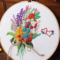 위즈앤위즈 누구나 DIY 프랑스자수 패키지 20cm, 1개, 써클플라워 03