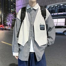 남성용 알럽홈 레이어드 패턴 셔츠