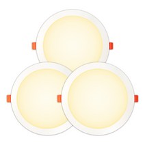 가온엘이디 다운라이트 15W 180 x 40 x 140 mm, 주백색(화이트), 3개