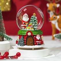 쿼르디 크리스마스 스노우볼 워터볼 오르골 무드등 자동눈 산타 선물 특대형, 혼합색상