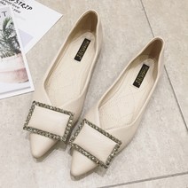 마켓A 여성용 스퀘어쿠션 플랫슈즈