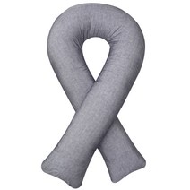 베드앤데코 겐조 U형 바디필로우 + 솜, 연그레이