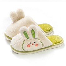 여성용 토끼 사무실 거실 털슬리퍼