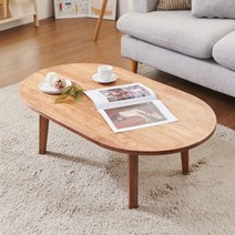 토이모 타원형 좌식 테이블 1000, 월넛