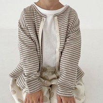 느엘 아동용 클래식줄 긴팔 가디건