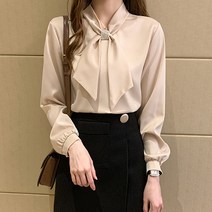 레몬소울 빅사이즈 토그 리본 블라우스