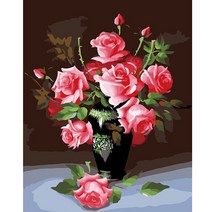 순잠 깜찍 모던 수채화 유채화 개릭터 그림그리기 DIY 세트 40 x 50 x 2.5 cm, 24 모던 내추럴 피치 로즈