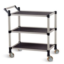 월드센스 3단 서빙카트 우드 중, 애쉬그레이, 1개