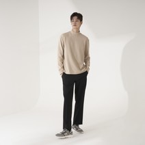 베이직하우스 남성용 리사이클 TR 스판 스트레이트핏 밴딩 슬랙스 LVPT6101