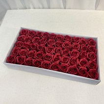 이플린 3겹 비누꽃 장미 50p, 진레드