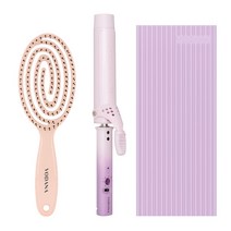 보다나 글램웨이브 롱 봉고데기 프리볼트 34mm VCL22SFV + 미로 무빙 브러쉬 세트, 파우더퍼플(고데기), VCL22SFV(고데기)