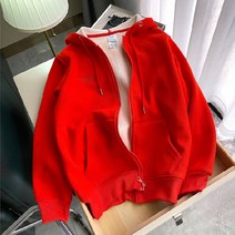 에어 골지 솔리드 컬러 후드집업