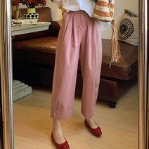 여성용 레몬소울 레베카 뒷밴딩 와이드팬츠