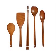 옻칠 조리도구 우드 주걱 + 뒤집개 L + 튀김젓가락 33cm + 롱스푼 S + 조리스푼 S 세트, 주걱 + 뒤집개 + 튀김젓가락 + 롱스푼 + 조리스푼