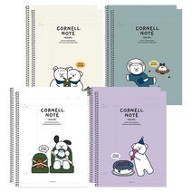 핑크풋 1500꼬망 칸 넓은 코넬노트 4종 x 2p 세트, ivory, purple, white, blue, 1세트