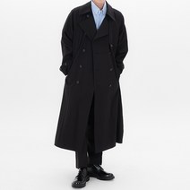 로우댓 남성용 래글런 오버핏 롱 트렌치코트