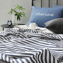 네이비 화이트 스트라이프 여름이불, 혼합색상