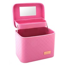 대형 화장품 메이크업 박스 HG-51, 핑크, 1개