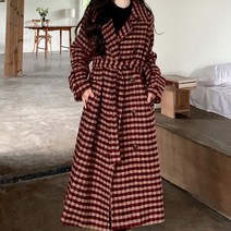 루나걸 여성용 히츠 모직 벨트 롱 코트