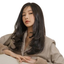 여자 붙임머리 헤어피스가발 레이어 C컬펌, 1개, 내츄럴블랙