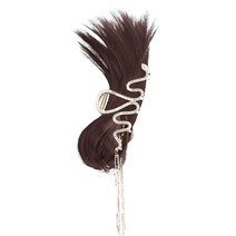하이유니 올림 머리 크리스탈 큐빅 집게 머리핀 헤어피스, 다크브라운, 1개